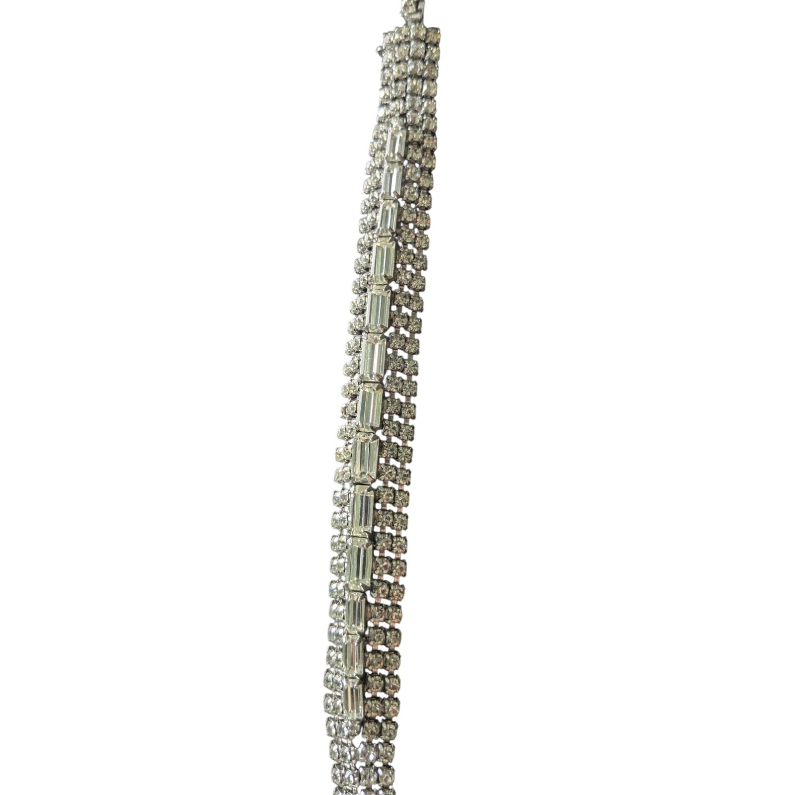 Vintage Silvertone Rhinestone Bracelet 1940's - 1950's